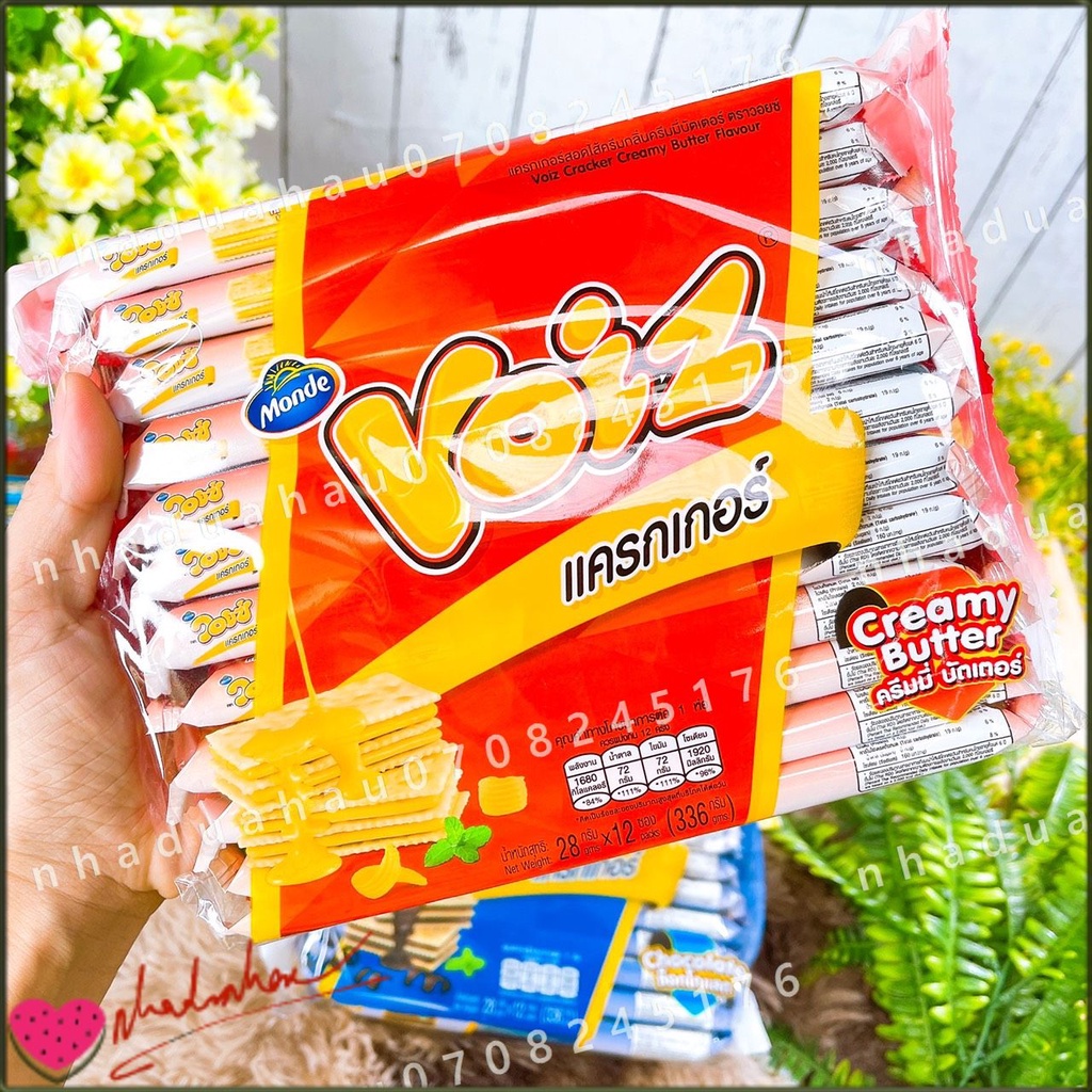 Một gói bánh kẹp kem 3 lớp/ kẹp kem xốp kẹp oreo 7 loại VOIZ Thái Lan gói lớn 336gam