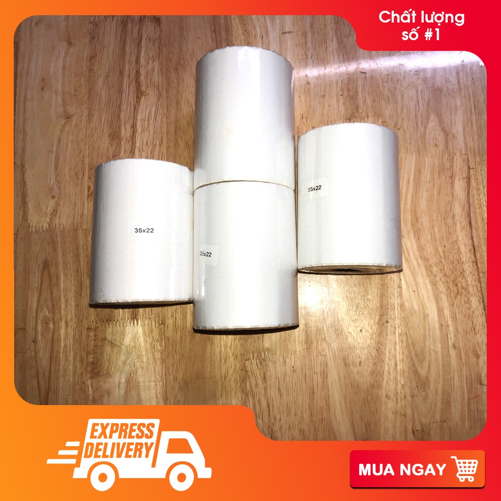 Tem decal nhiệt 35x22mm 3 hàng cuộn 30m - Tem nhiệt 110x22mm