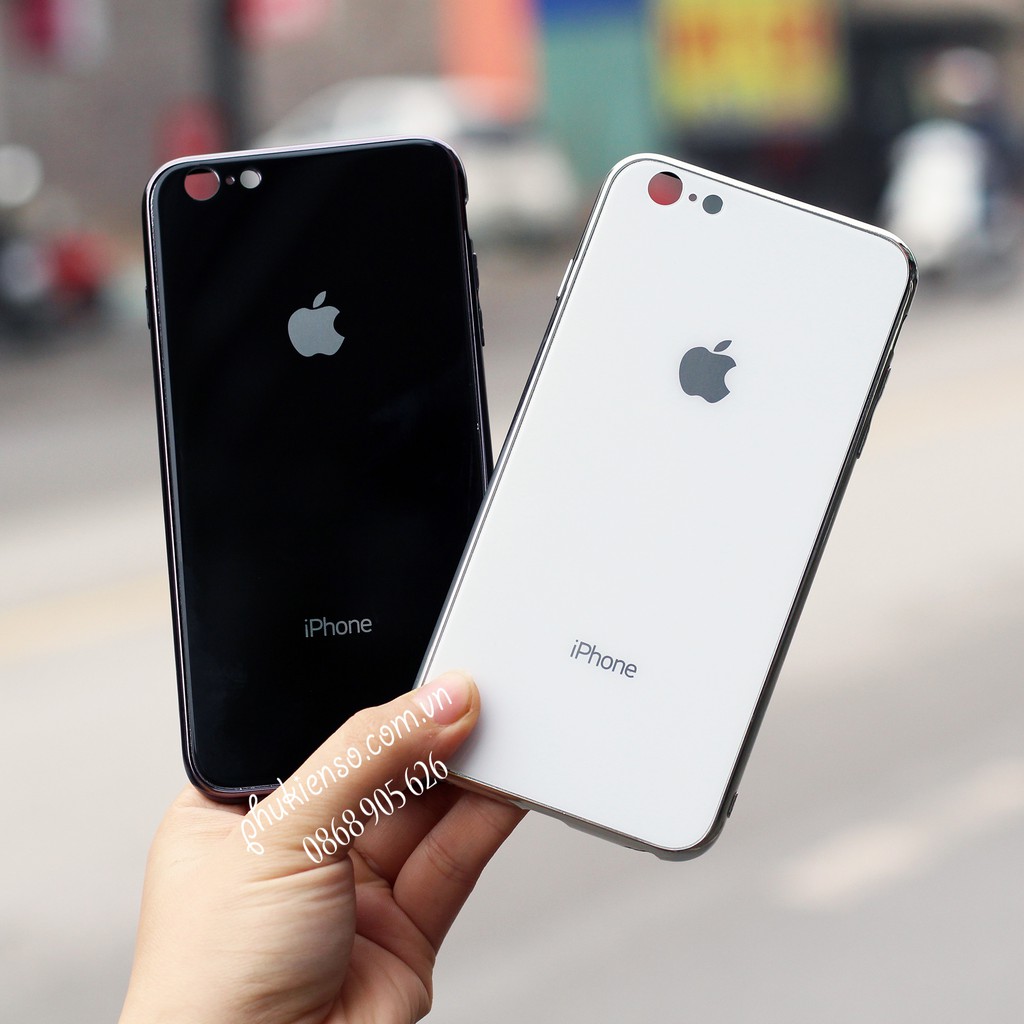 Ốp Lưng Kính Cường Lực Siêu Bền- Viền silicon đồng màu iPhone6/6s/7/7P/8P/X/XsMax 11 11Pro Max | BigBuy360 - bigbuy360.vn