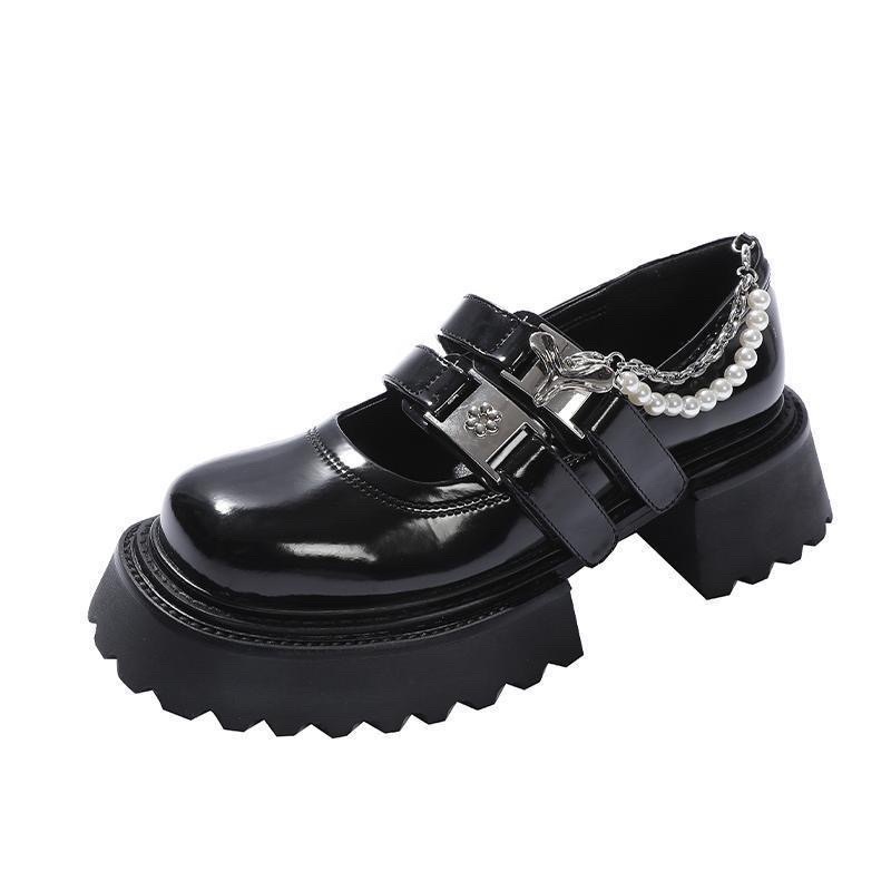 GIÀY DA LOLITA PHỐI PHỤ KIỆN KIM LOẠI CAO CẤP ĐẾ CAO