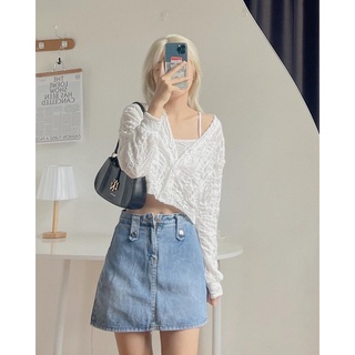 Chân váy jeans kèm nịt (Hàng sẵn/ảnh thật)