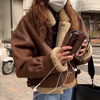 [Order] Áo khoác da lộn lót lông