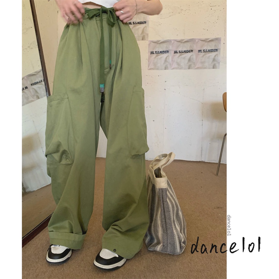 Quần Dài Ống Rộng Phối Dây Phong Cách Punk Retro dance1o1- Dành Cho Nữ