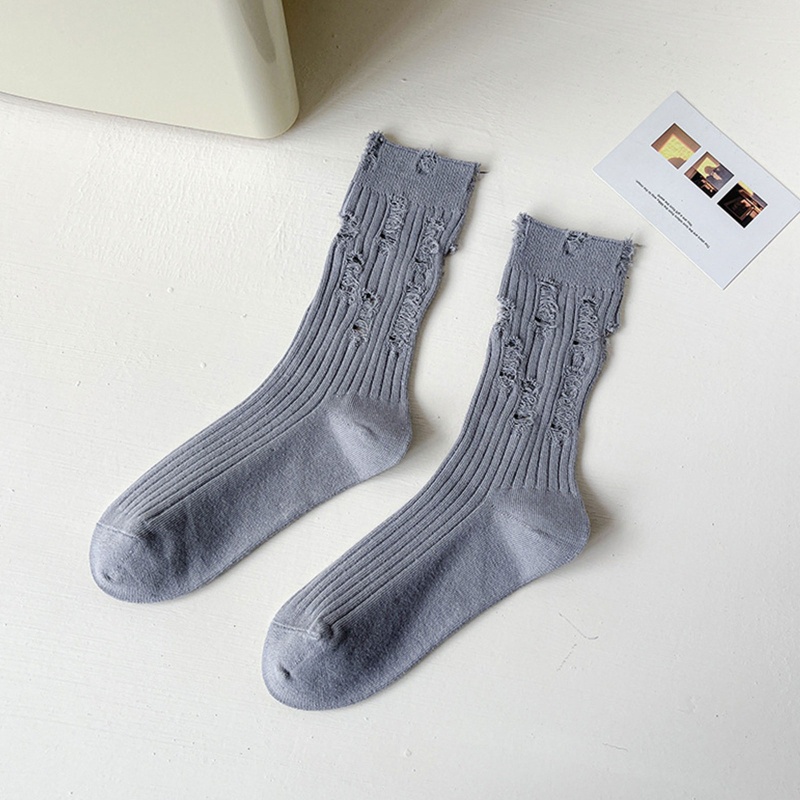 Xiangbao Vớ Cotton Cổ Cao Đến Mắt Cá Màu Trơn Dễ Thương Cho Nữ