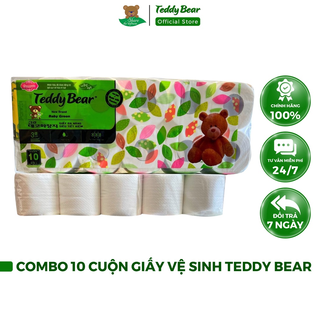 10 Cuộn ECO Green Giấy Teddy Bear cuộn nhỏ tiết kiệm