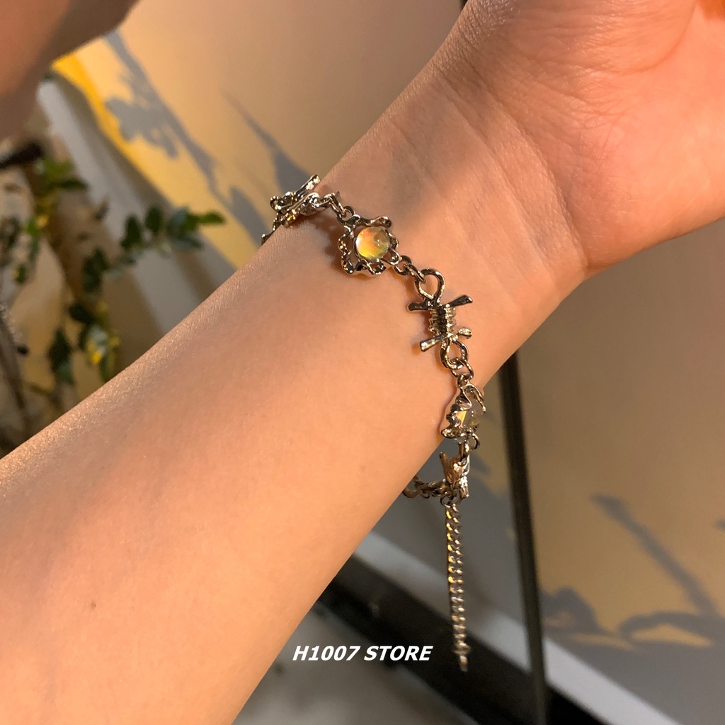 Vòng Tay Đính Đá Mặt Trăng Phong Cách hip hop Thời Trang Cho Cặp Đôi