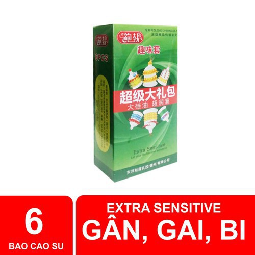 Hộp bao cao su Runbo gân gai râu bi khổng lồ - 6 chiếc