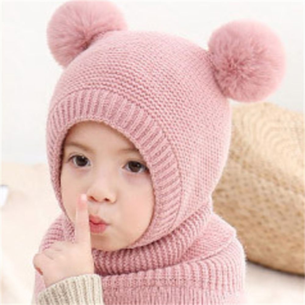 Mũ Trùm Đầu Dệt Kim Mềm Mại Chống Gió Cho Bé