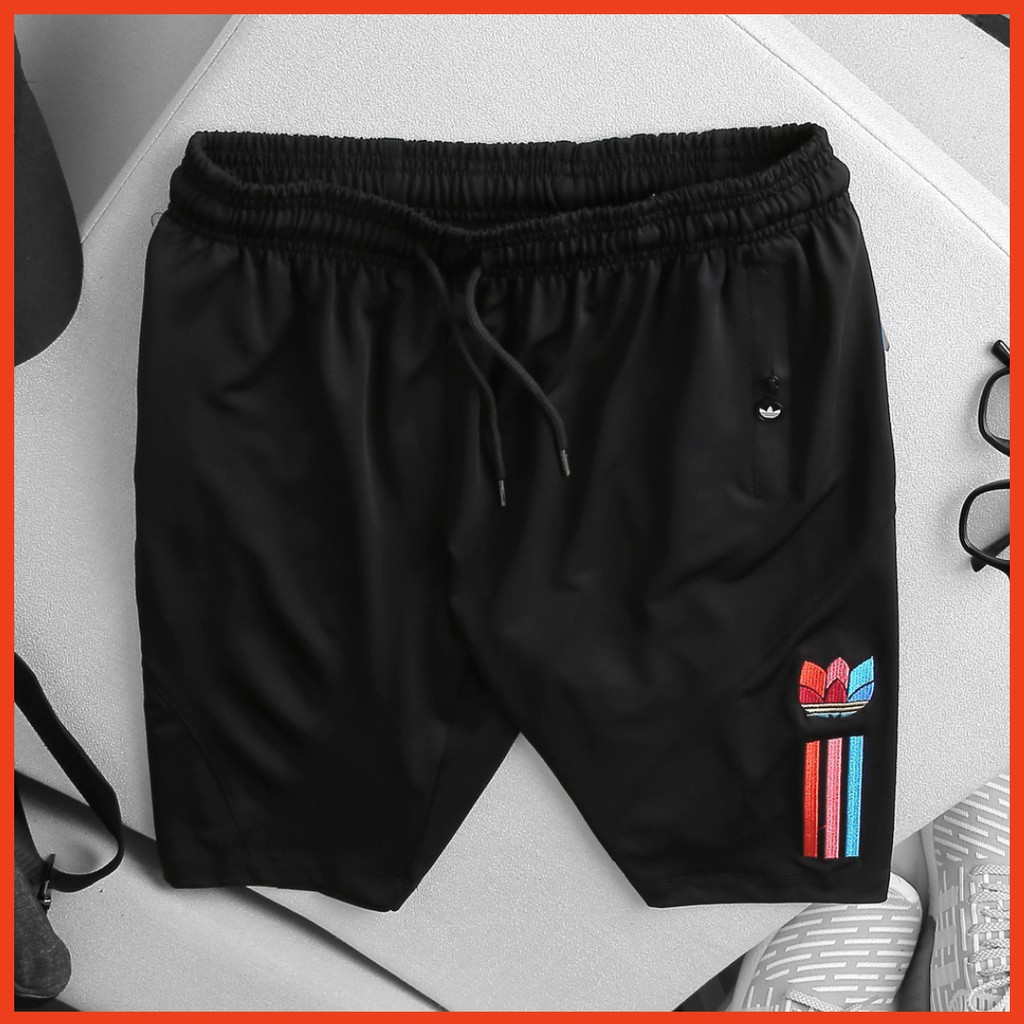Quần short thể thao nam, quần đùi nam chất liệu poly thoáng mát họa tiết thêu độc đáo QS04
