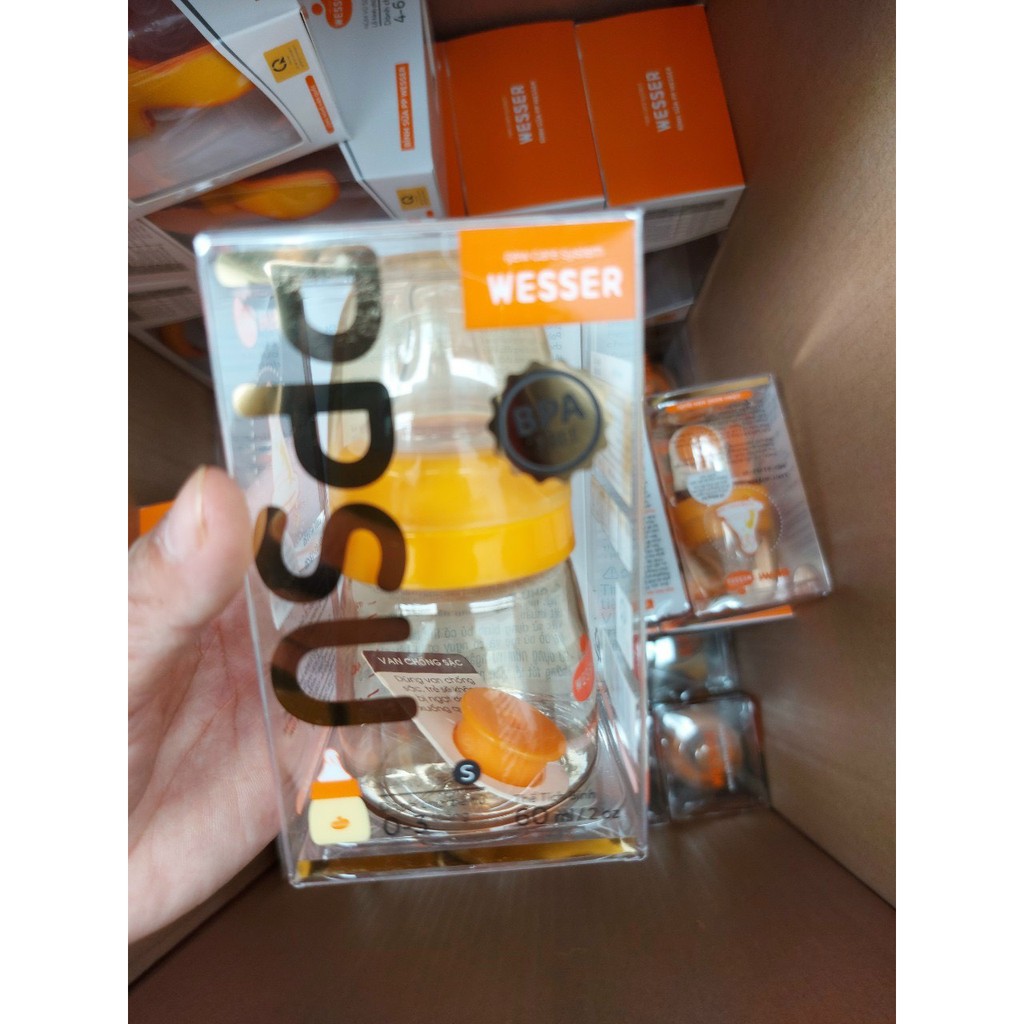 Bình Sữa Cho Bé Sơ Sinh Cổ Hẹp Cao Cấp 60ml _Wesser PPSU