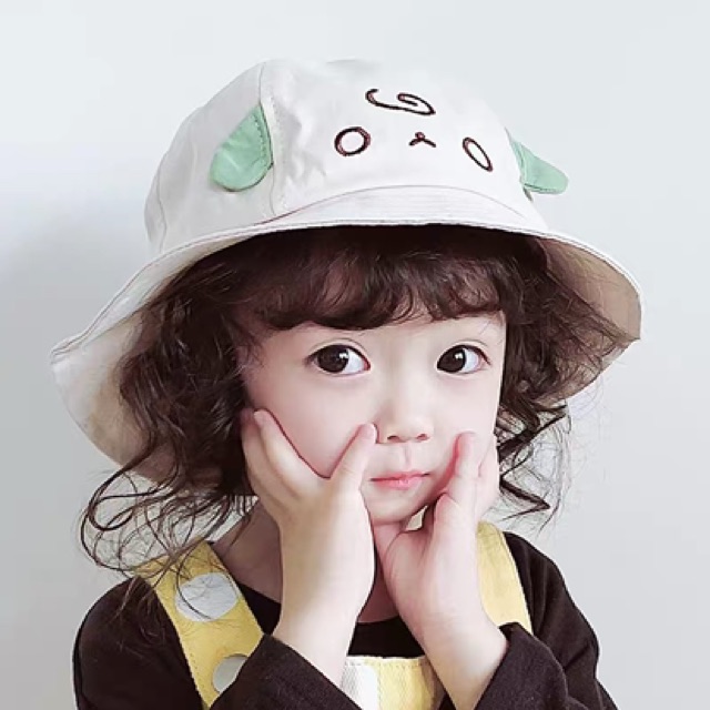 Mũ che nắng trẻ em vành rộng ulzzang nhiều màu cho bé nón Bucket Họa Tiết Hoạt Hình MU1