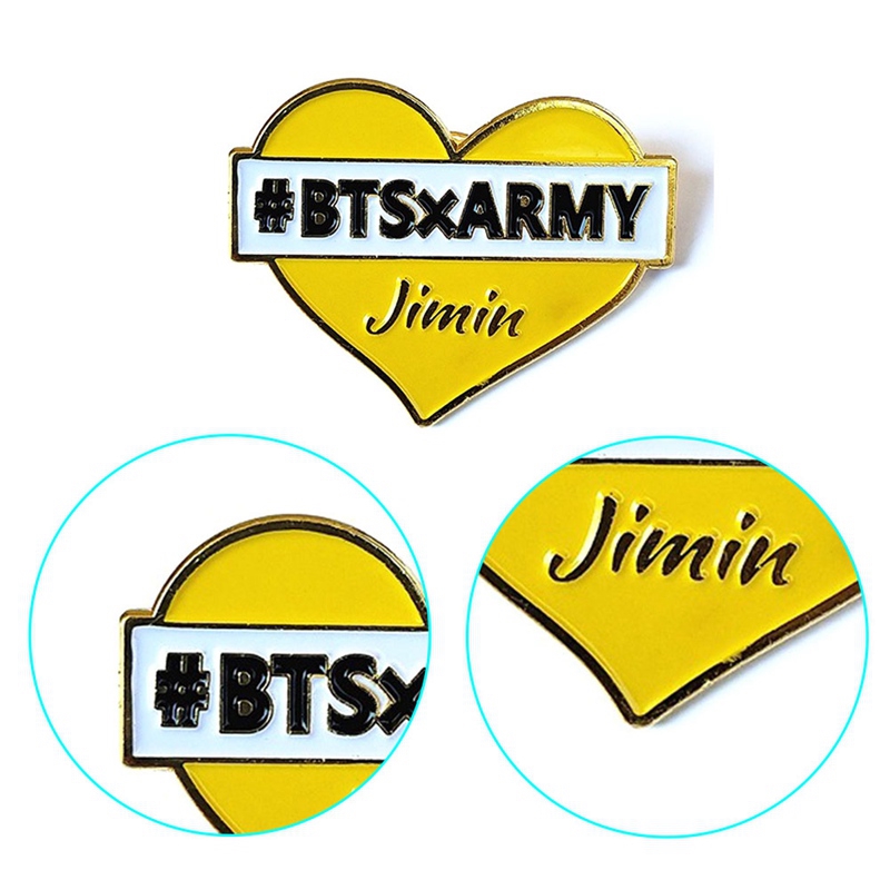 Huy hiệu cài áo kiểu dáng dễ thương cho fan BTS