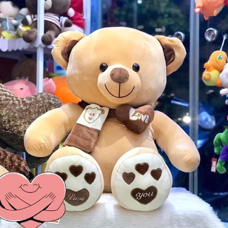 Gấu bông teddy, gấu quàng khăn chữ love siêu to siêu khổng lồ