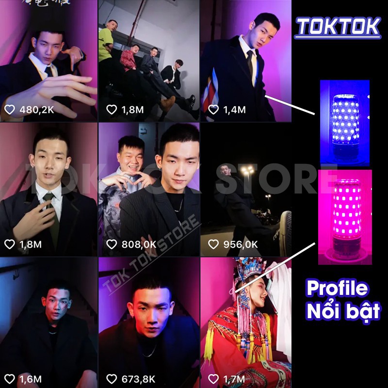 Đèn Led Tiktok nhiều màu TOK TOK đèn neon trang trí, quay video clip triệu views có đui cắm trực tiếp bảo hành 24 tháng.