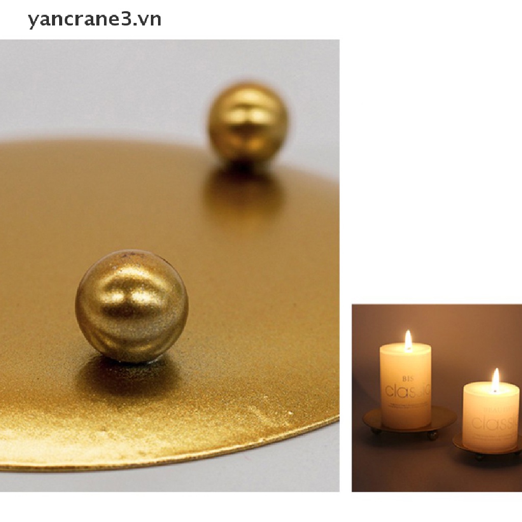 Khay Đựng Nến Bằng Kim Loại Mạ Màu Sắc 3Vn