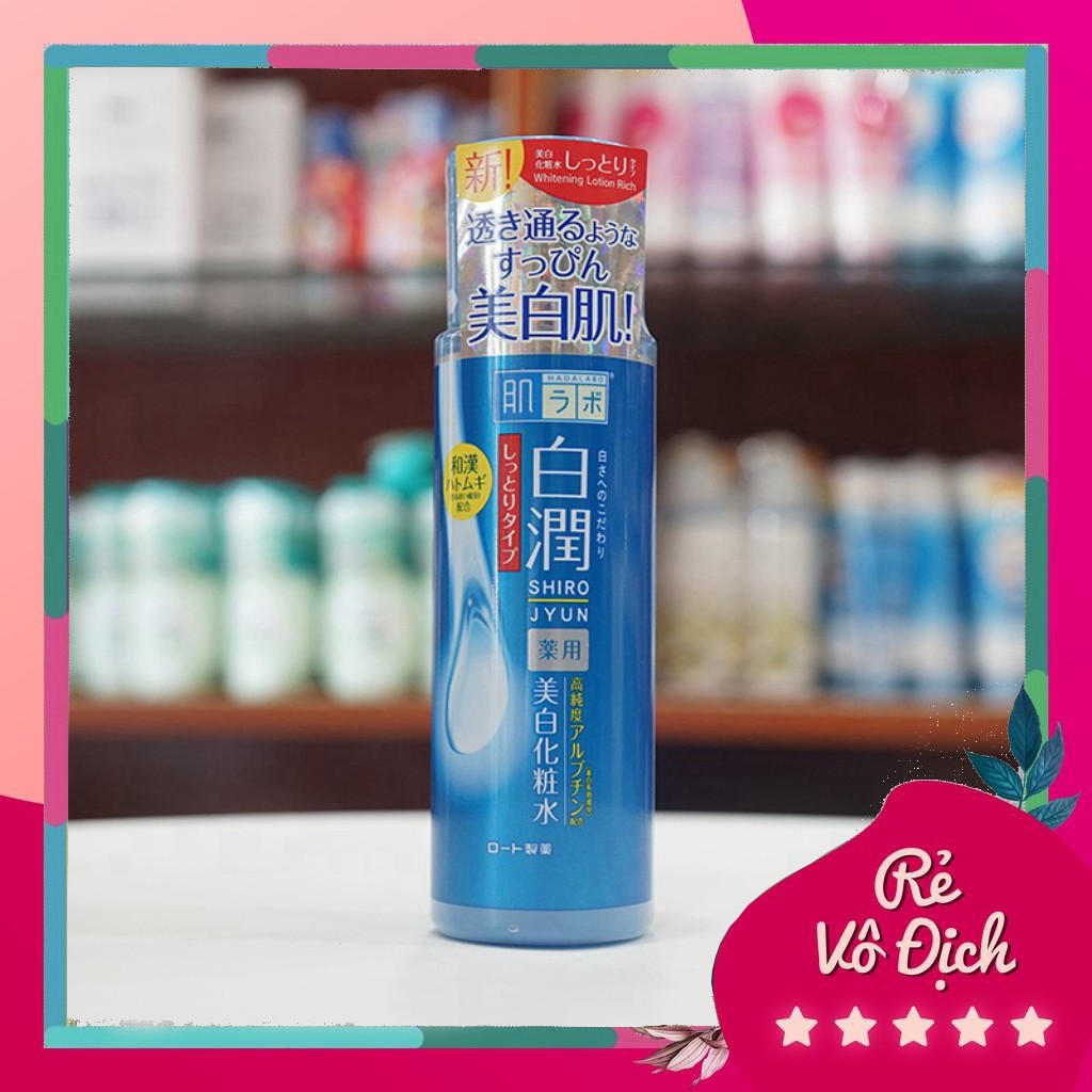 dhtn  Nước hoa hồng Hada Labo Gokujyun màu xanh dưỡng ẩm, trắng da 170ml