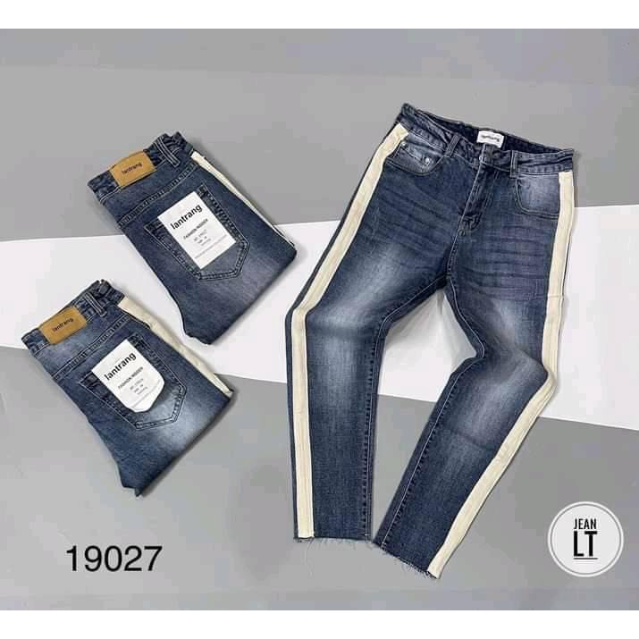 Quần jeans nam dài màu xanh cực đẹp chuẩn chất thời trang mẫu đơn giản sang chảnh phối sọc 2 bên cực đỉnh của chóppp