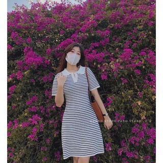 Đầm kẻ korea