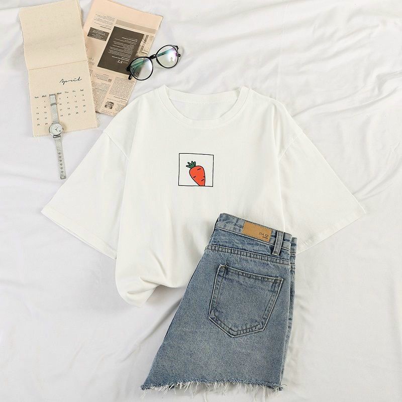 Áo thun nữ tay ngắn cotton cao cấp hàng đẹp giá tốt in hình mẫu mới trẻ trung