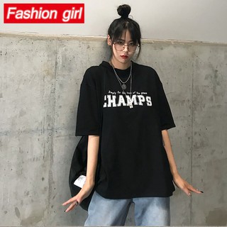 Áo Thun Tay Lỡ Hoạ Tiết Chữ In Phong Cách Hàn Quốc
