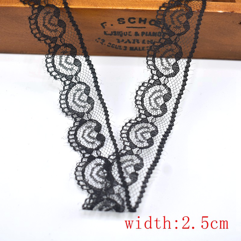 10m Vải Ren Cotton Polyester Màu Đen 14 Phong Cách Dùng May Đồ Lót DIY