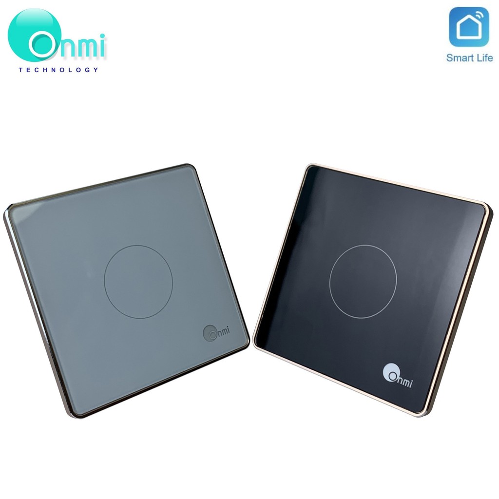 Bán sỉ - Công tắc điện cảm ứng wifi thông minh viền nhôm, công tắc điều khiển từ xa tuya smart ONMI dùng app điện thoại