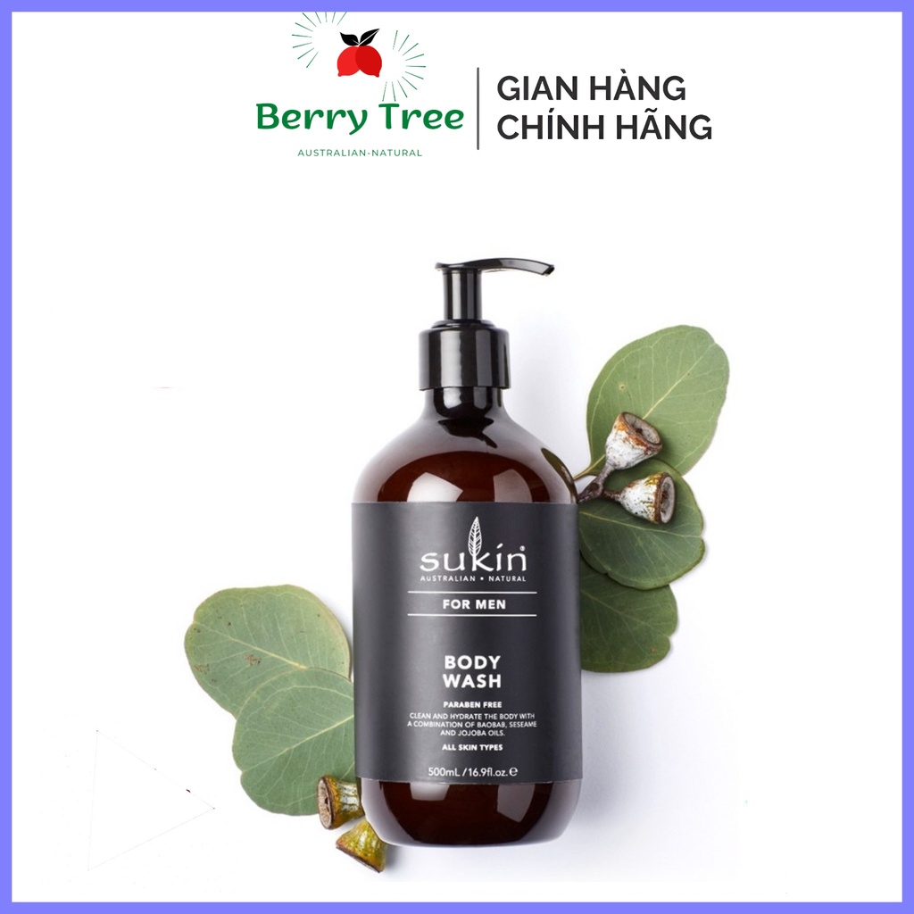 Sữa tắm dành cho nam Sukin For Men Body Wash 500ml (BR)