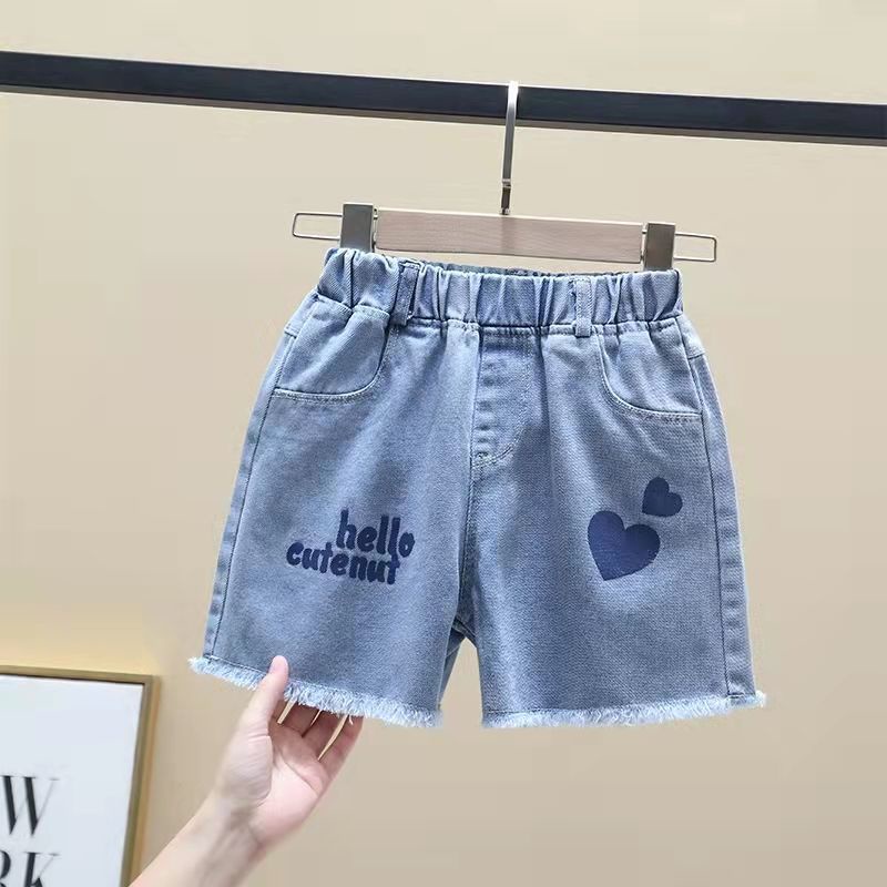 Quần Short Denim Lưng Cao Dáng Rộng Thời Trang Mùa Hè Phong Cách Hàn Quốc Mới Cho Bé Gái 2022