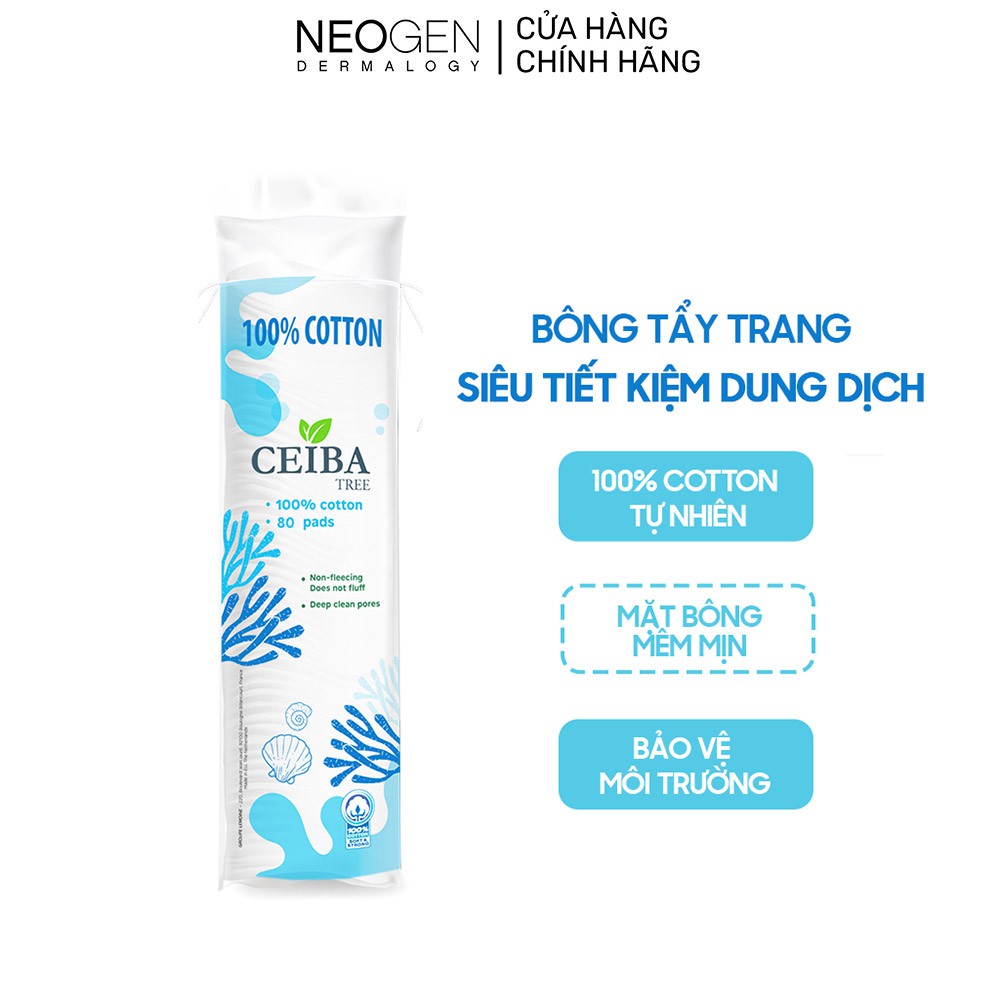 Bông Tẩy Trang Siêu Tiết Kiệm Dung Dịch Ceiba Cotton 80 Miếng