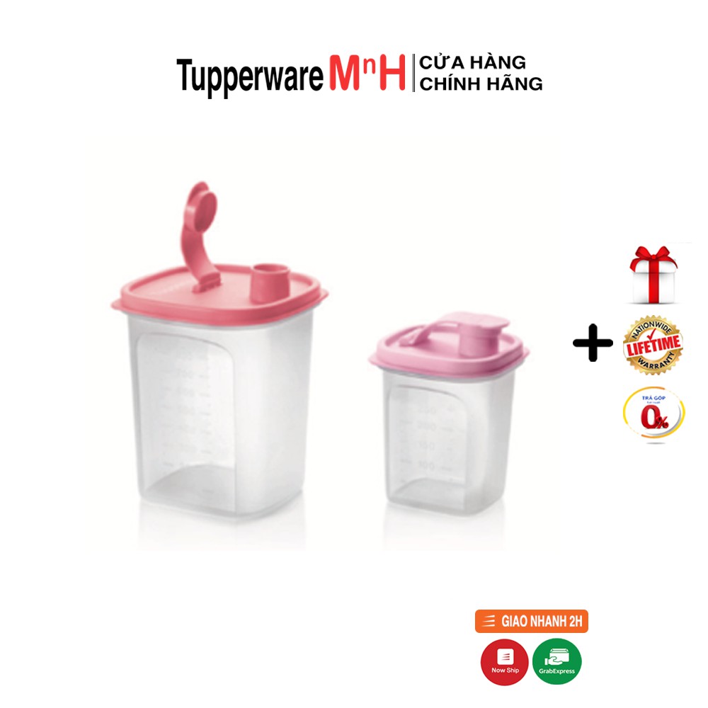 Bộ bình nước Tupperware Slim Line Pitcher nhựa nguyên sinh nắp kín có thang đo dung tích dễ dàng vệ sinh [có bán lẻ]