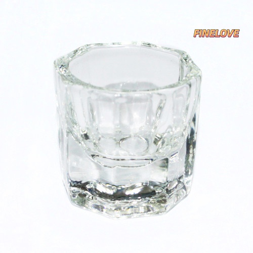 Cốc Thủy Tinh Hình Bát Giác Đựng Bột Làm Móng Nghệ Thuật