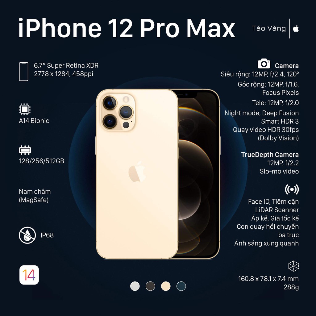 Điện thoại Apple iPhone 12 Pro Max - Hàng Chính Hãng VN/A