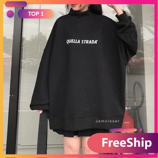 Áo Sweater Form Rộng Unisex Tay Bồng Nam Nữ Quella Milanpink, Áo khoác Hoodie Chất Nỉ