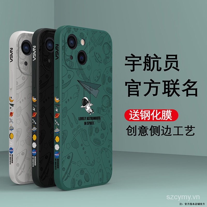 Ốp điện thoại silicon in hình phi hành gia thích hợp cho iphone 12 pro max 11 13 Xs XR 7 8 plus