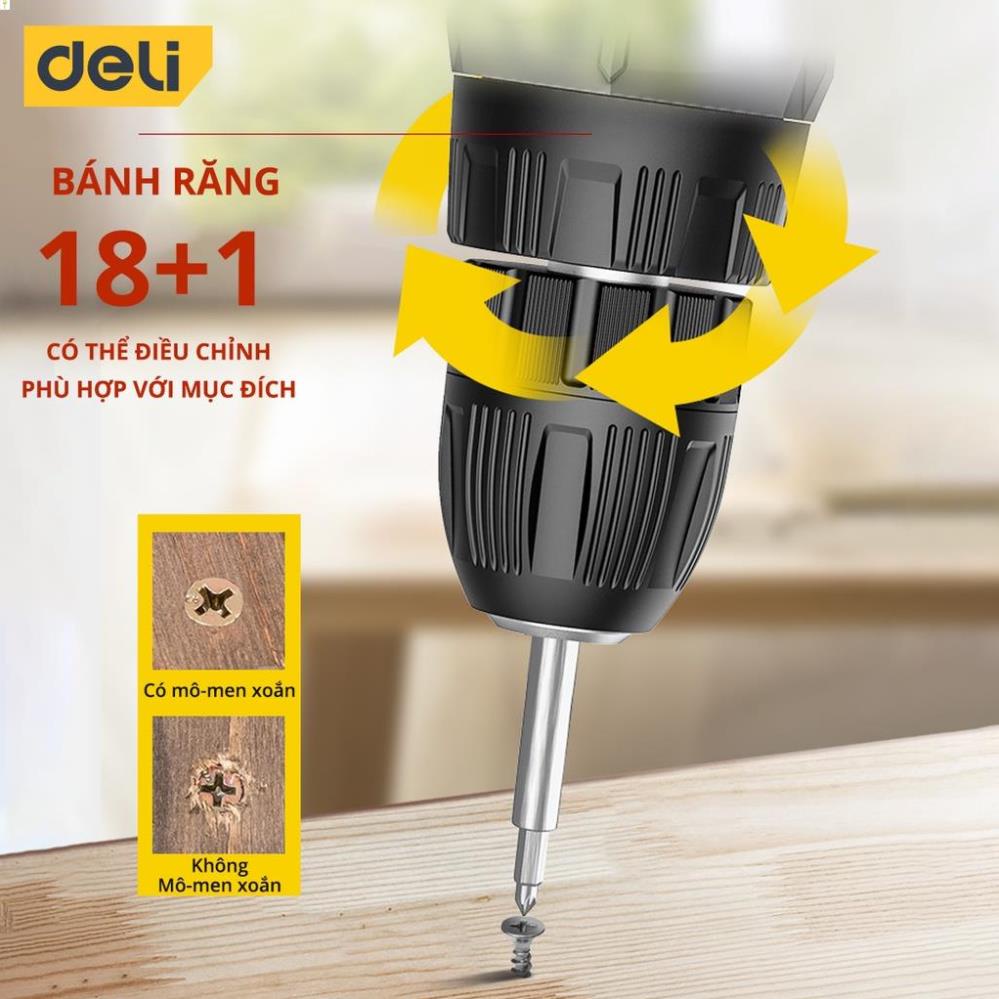 [LIFEDL157] Máy Khoan Bắt Vít Deli Chính Hãng Pin 12V - Nhỏ Gọn, Tiện Dụng - Dùng Cho Sửa Chữa Vật Dụng - DL600012 .