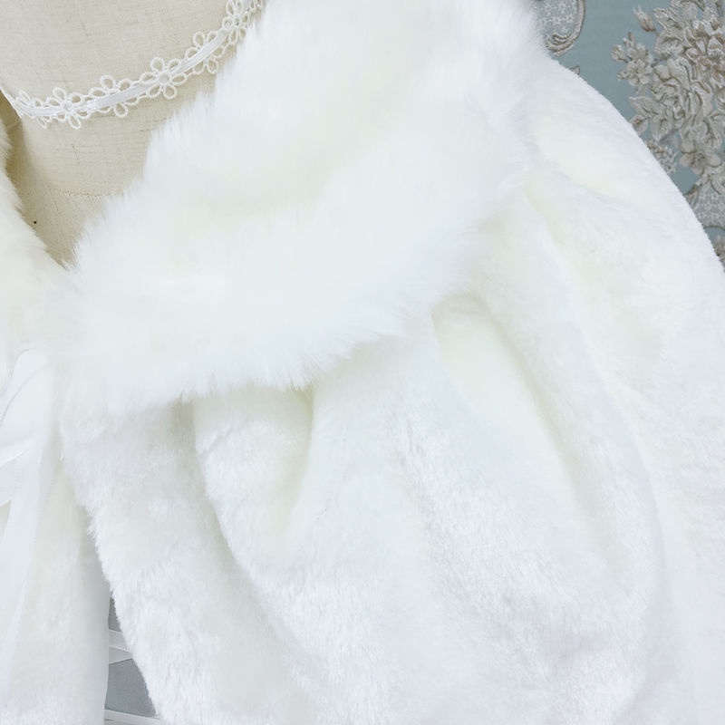 Áo choàng cổ cardigan bằng nhung dày màu trắng kiểu lolita mùa đông 2020 | BigBuy360 - bigbuy360.vn