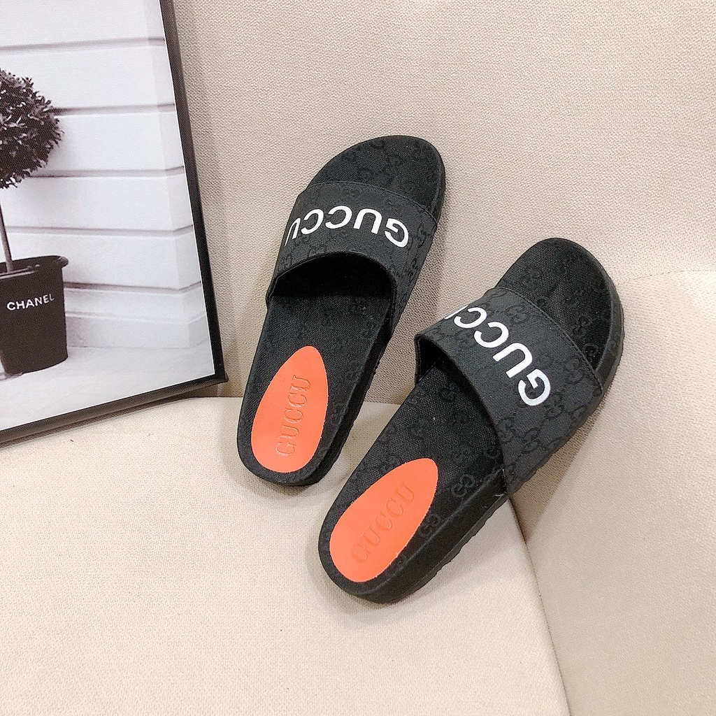 Dép Quai Ngang Nữ GUCC 2p Siêu HOT Chất Canvas Mềm Mịn Form Chuẩn  Lên Chân Cực Xinh - Chị Chảnh Store