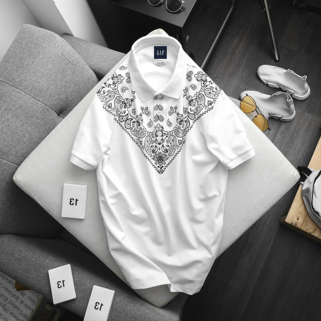 (Size lớn > 100kg) Áo polo nam hoa văn sang trọng GAP004  - Cotton cá sấu, form suông POLOMAN | BigBuy360 - bigbuy360.vn