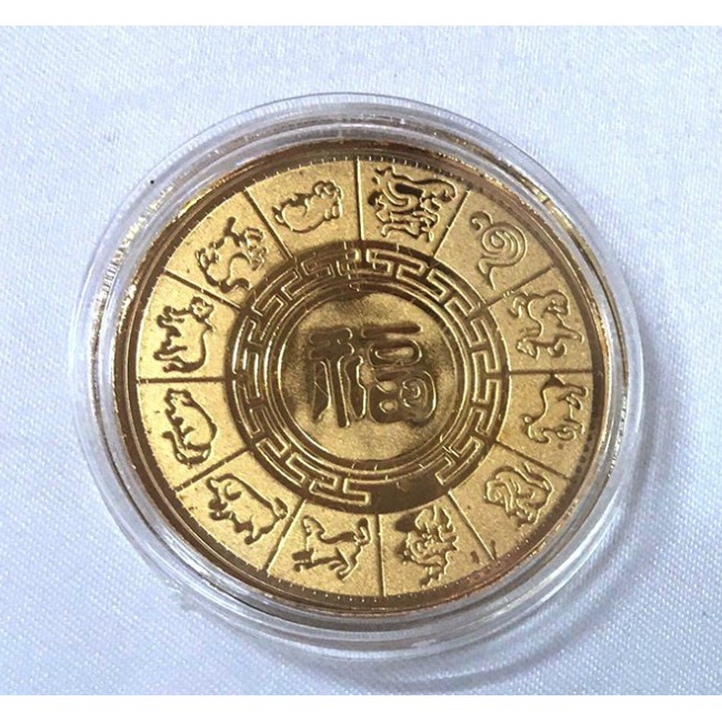 Đồng Tiền May Mắn Trâu Vàng H120