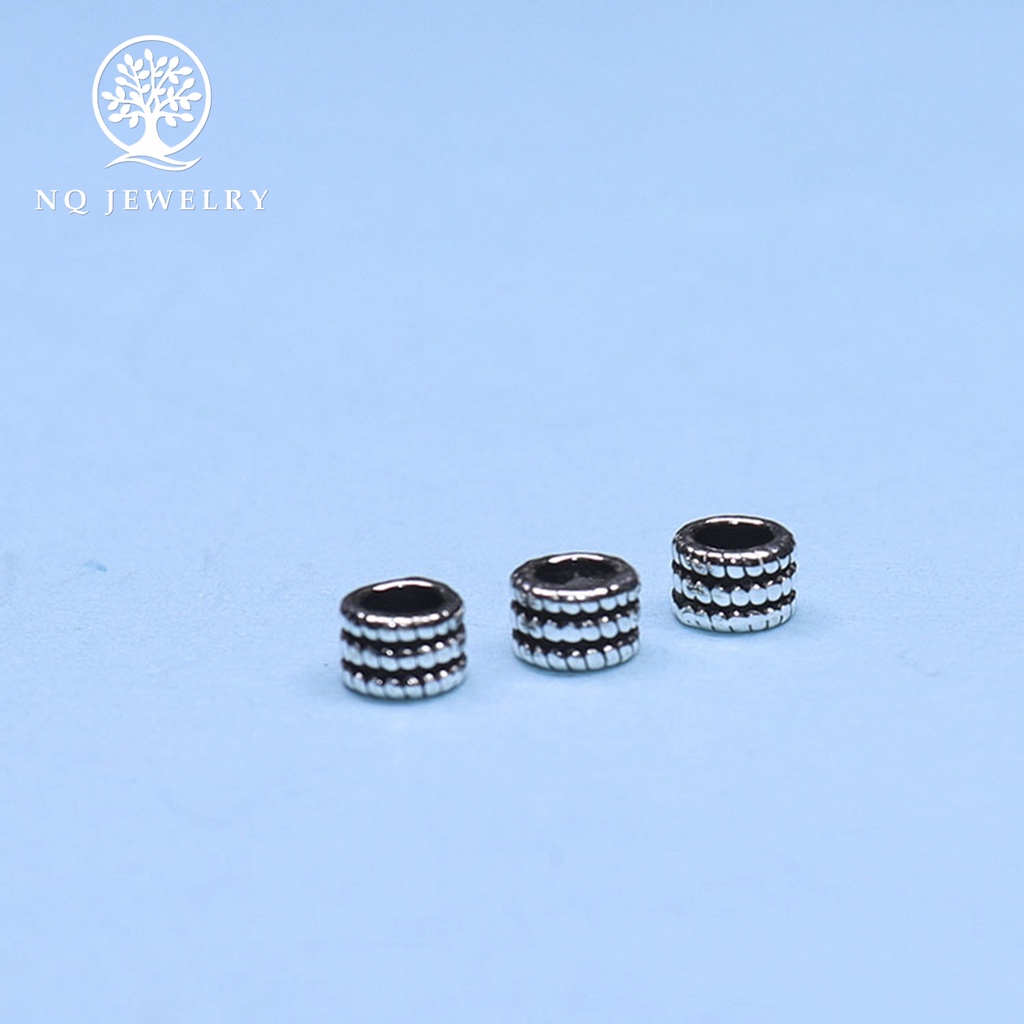 Charm bạc chặn hạt hình bánh xe - NQ Jewelry
