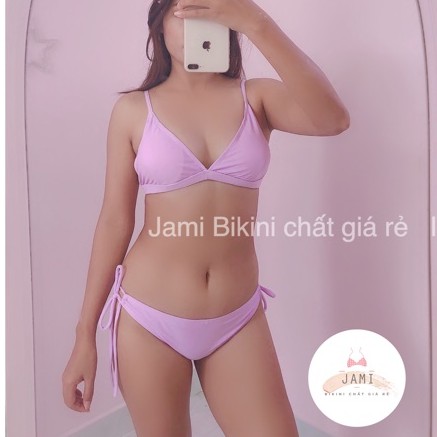 [SALE 39k 12.12]Bikini hai mảnh tím dây ngang đi biển giá rẻ đồ bơi nữ - mm13 | BigBuy360 - bigbuy360.vn