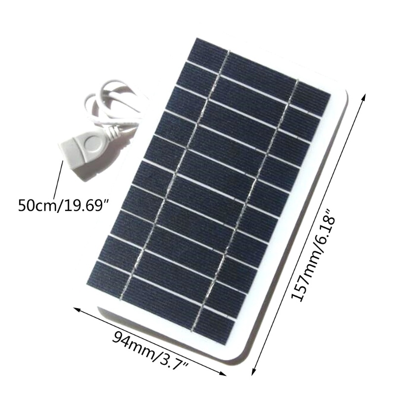Tấm pin năng lượng mặt trời sạc dự phòng 2W cổng USB cho điện thoại di động