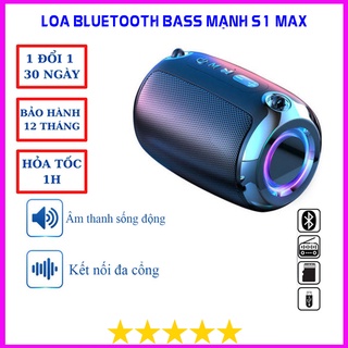 Loa bluetooth bass mạnh pin trâu mini S1 Pro, Loa mini bluetooth giá rẻ, Loa không dây- Hỗ trợ khe cắm thẻ nhớ 