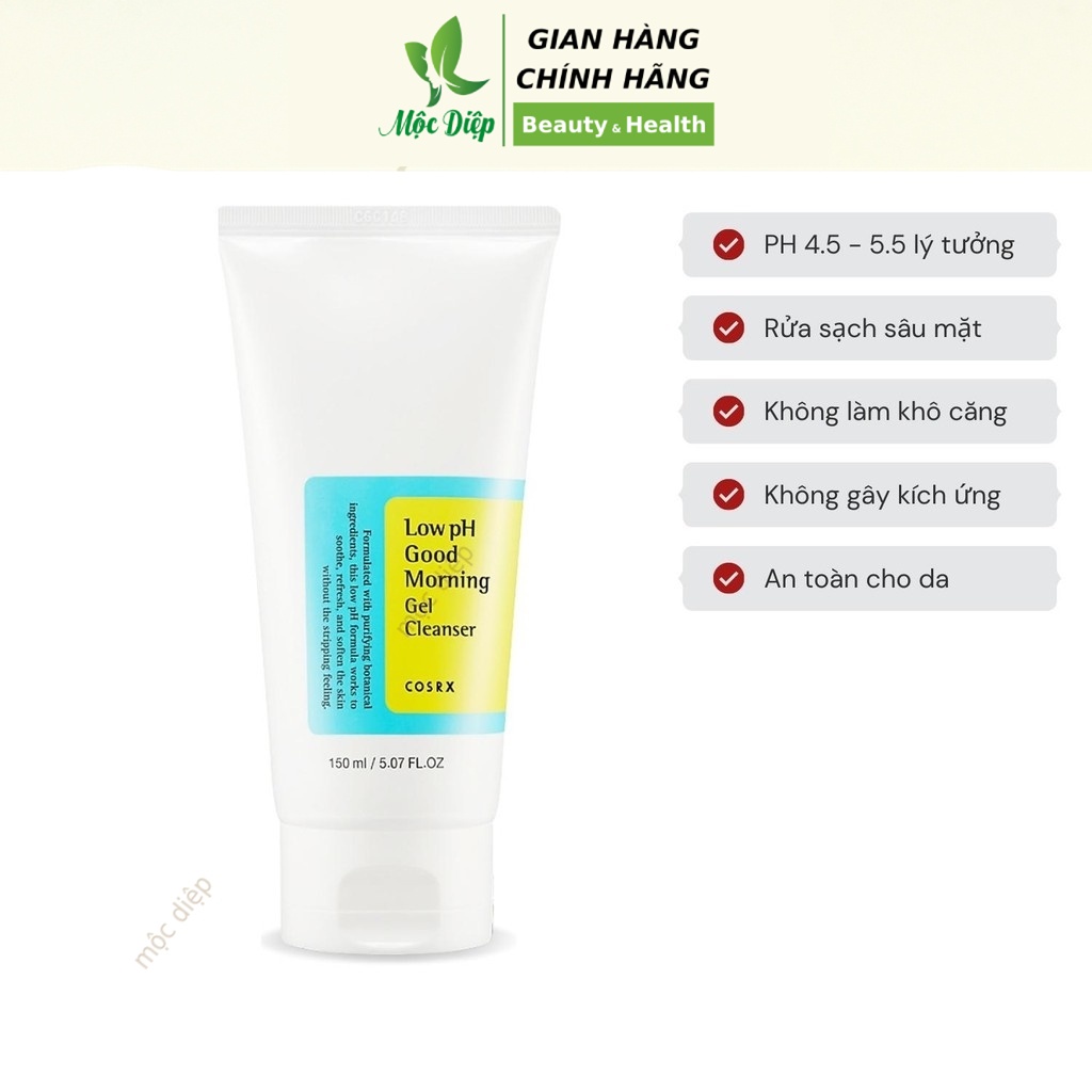 Sữa rửa mặt Cosrx Low Ph Good Morning Gel Cleanser 150ml - Gel rửa mặt low PH dịu nhẹ - Mộc Diệp