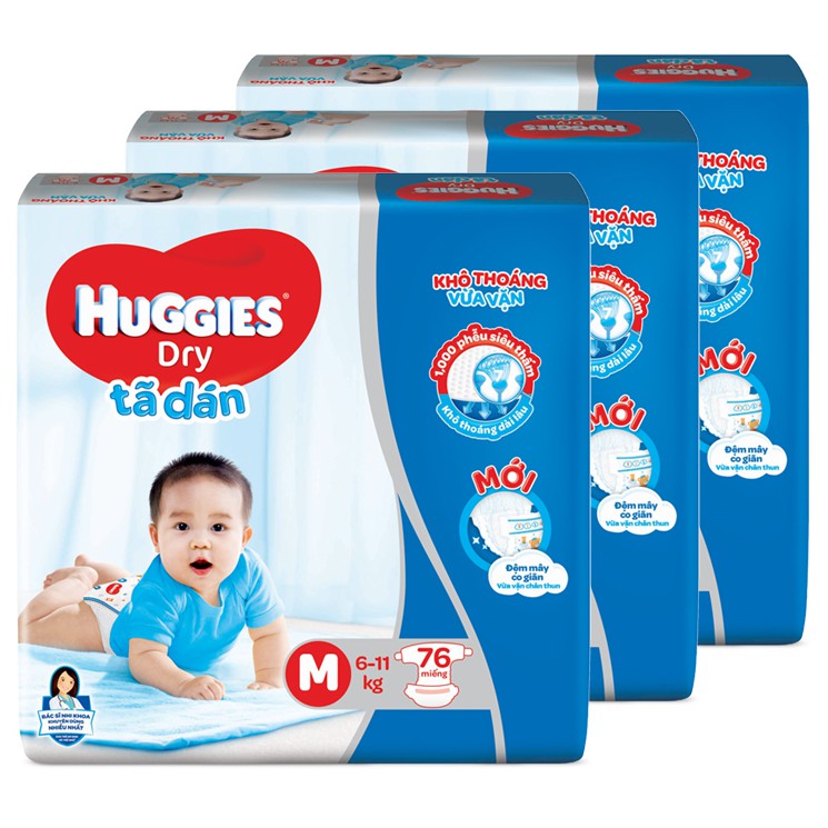 Tã dán Huggies Size M26, M48, M76