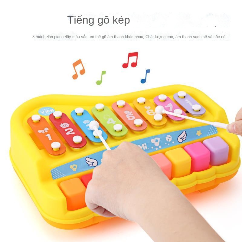 ☈◐Câu đố tay gõ tám âm trên cây đàn piano cho bé nhạc cụ xylophone hai trong một cho trẻ sơ sinh 8 tháng và trẻ nhỏ âm n