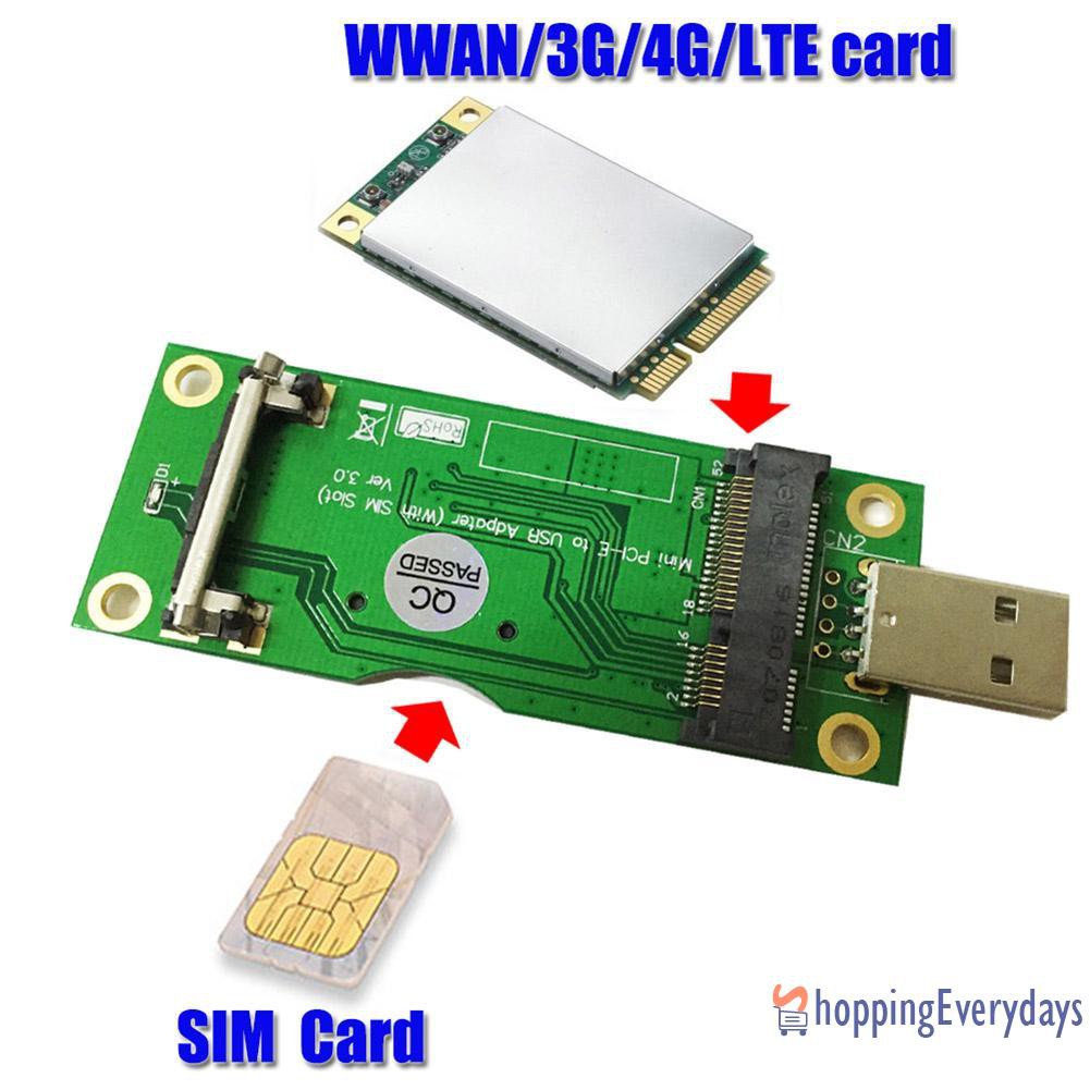 Thiết Bị Chuyển Đổi Mini Pci-e Sang Usb Với Khe Cắm Sim 8pin Cho Wwan / Lte