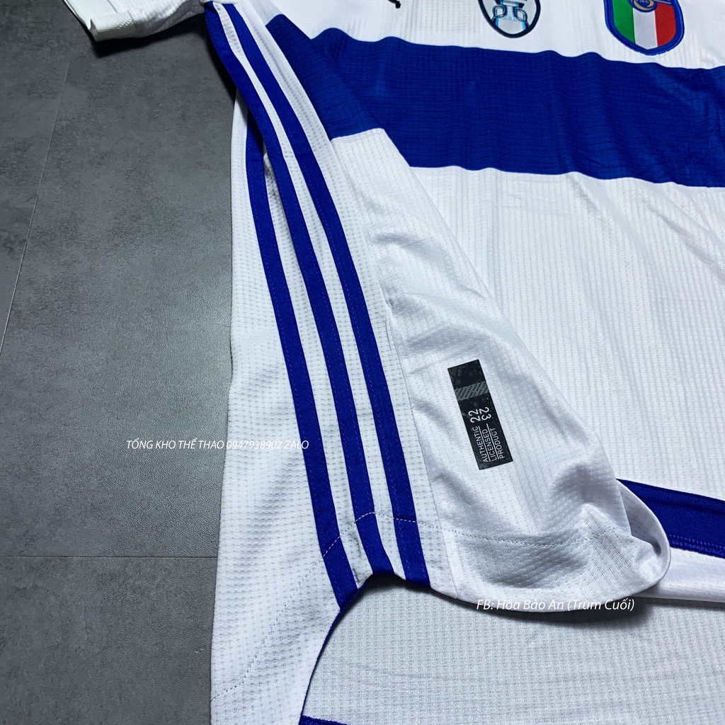 Set Bộ Quần Áo Bóng Đá Đội Tuyển Italia Áo Trắng Quần Xanh mẫu Euro 2022