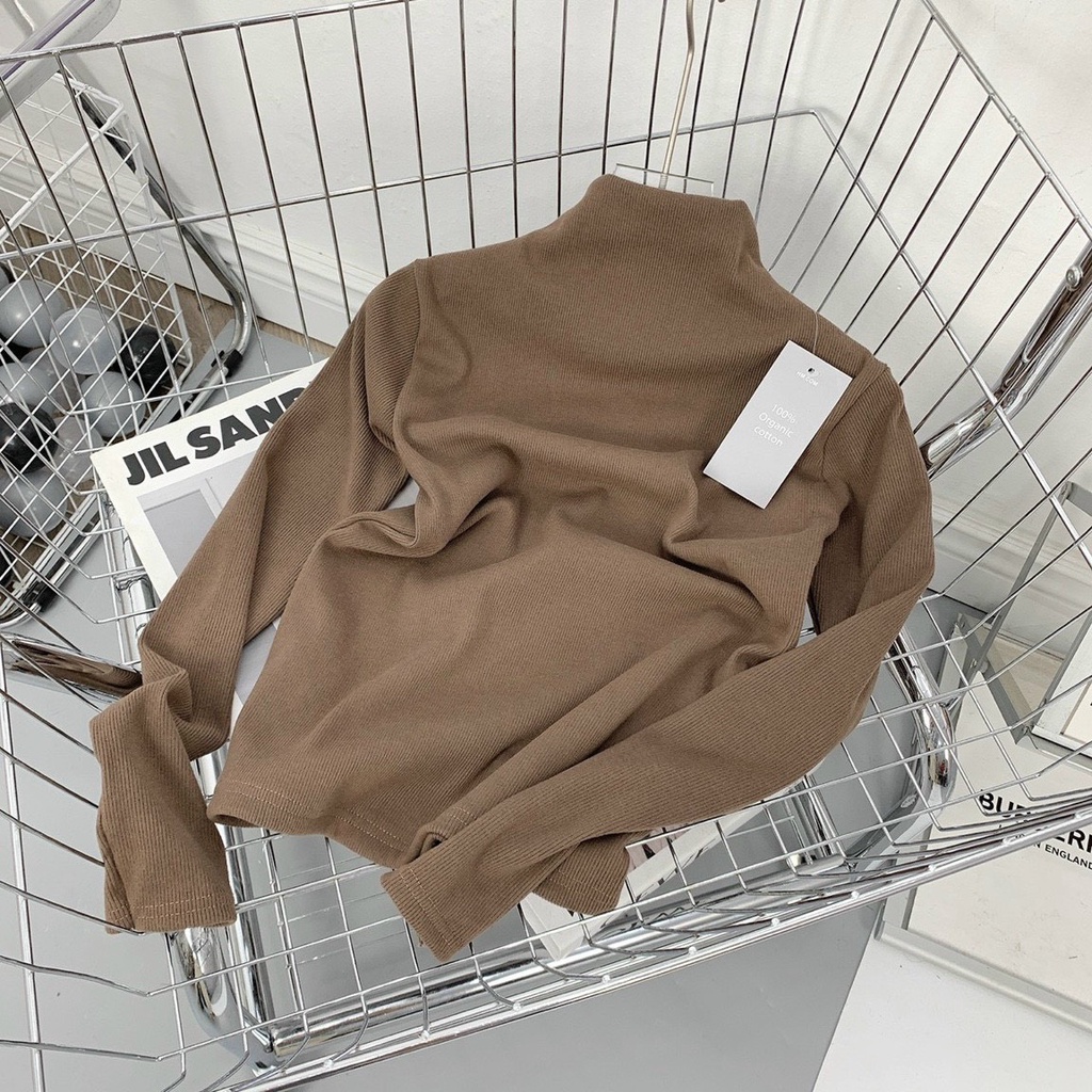 Áo Len Nữ Cổ Cao Chất Nhung Tăm Cotton Mềm, Mịn, Dày Đẹp, Không Xù