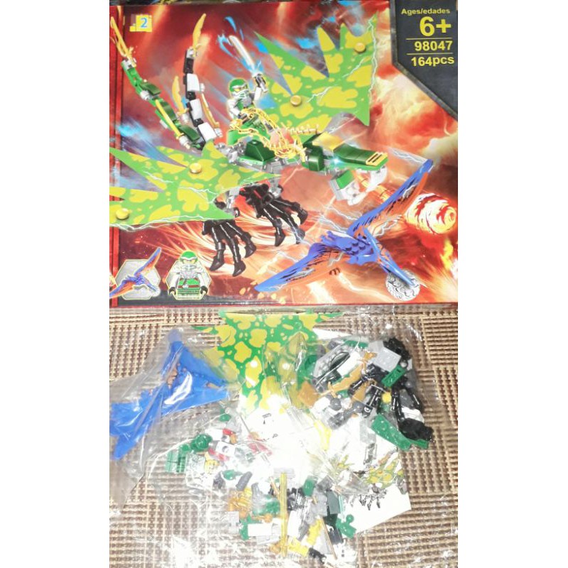 Lắp ráp 1 hộp LegoNinja Rồng đại chiến khủng long 98047 có trên 160 chi tiết